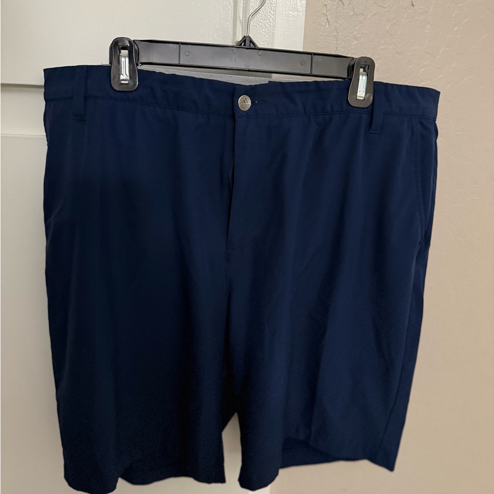 adidas Men's Dark Blue Flat Front Shorts